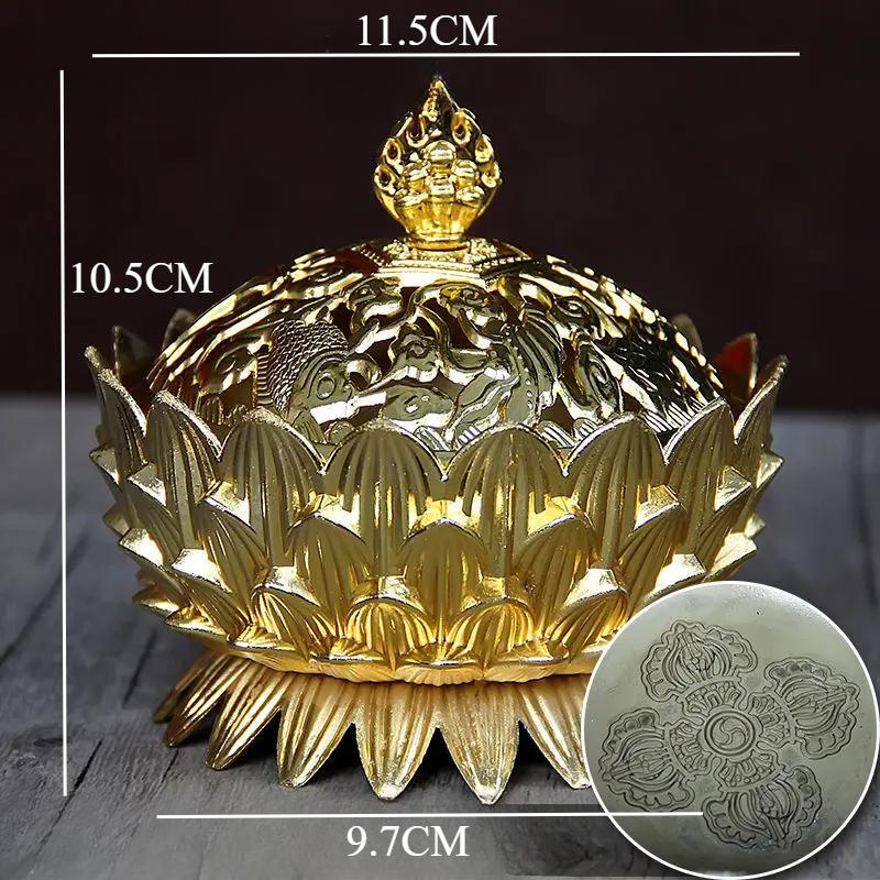 1pc Metal Lotus Incense Burner Ornament Buddha Hall Decor Incense Burner Incense Set Incense Insert Sacrificial Accessories