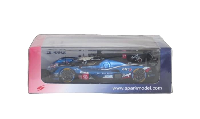 Spark Alpine A424 2025 Le Mans 24 Hours 10th Place Gounon Completed Sponsor Logo Display Diecast Car 1/43 #36 M. Schumacher/F. Makowiecki/J.