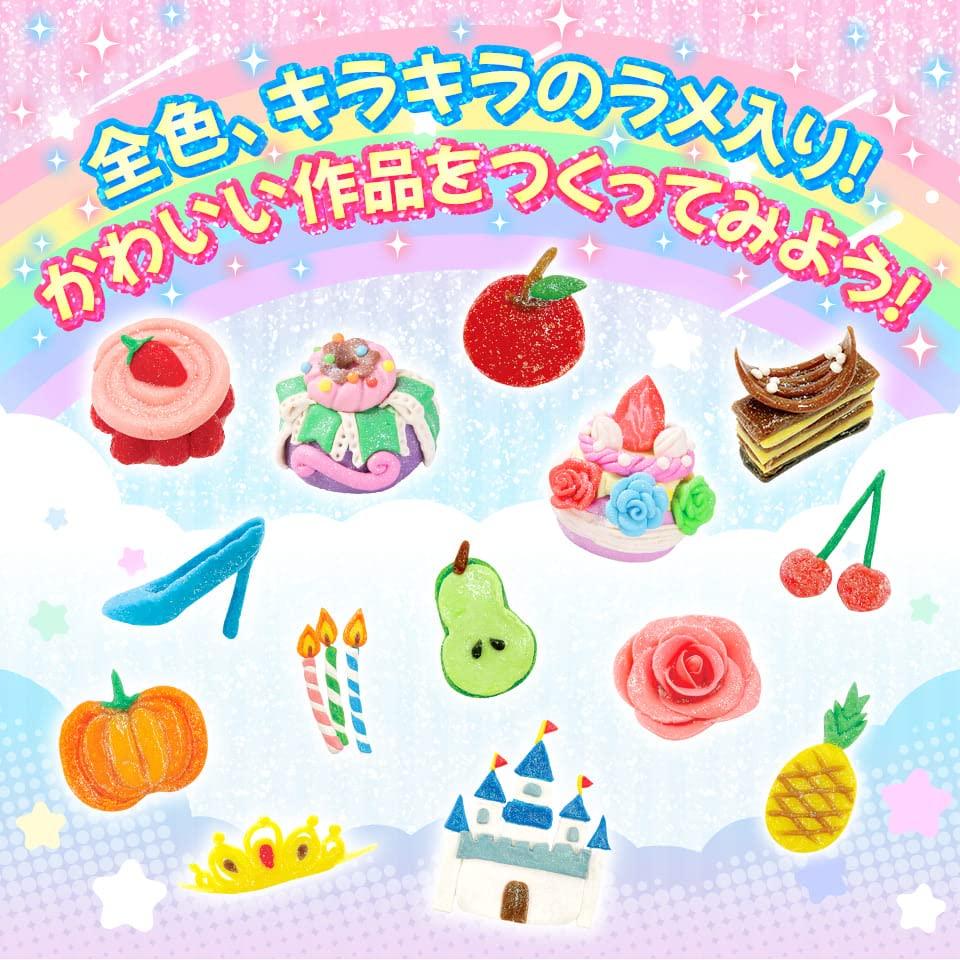 Silverback Sparkle Clay Set of 9 Elementary School Entrance Celebration Preparation Clay [Princess Colors] Kindergarten, Gift, (Silverback Play)