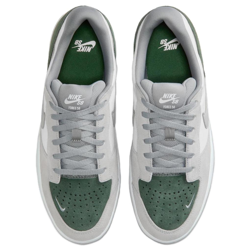 Nike SB Force 58 Textile, Leather Coverage Breathable Skateboard Shoes Men's Gray Green DV5477-105