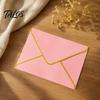Western Style Envelopes 5Pcs with Gold Foil Trim, Offset Paper Invitation Handmade Cultural Creation Supplies for Wedding, Greeting Cards, Business
