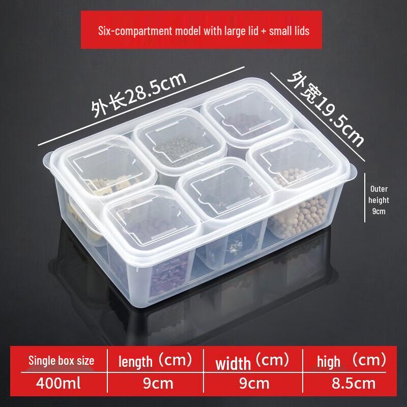 Commercial Grade 6-Compartment Food Storage Box