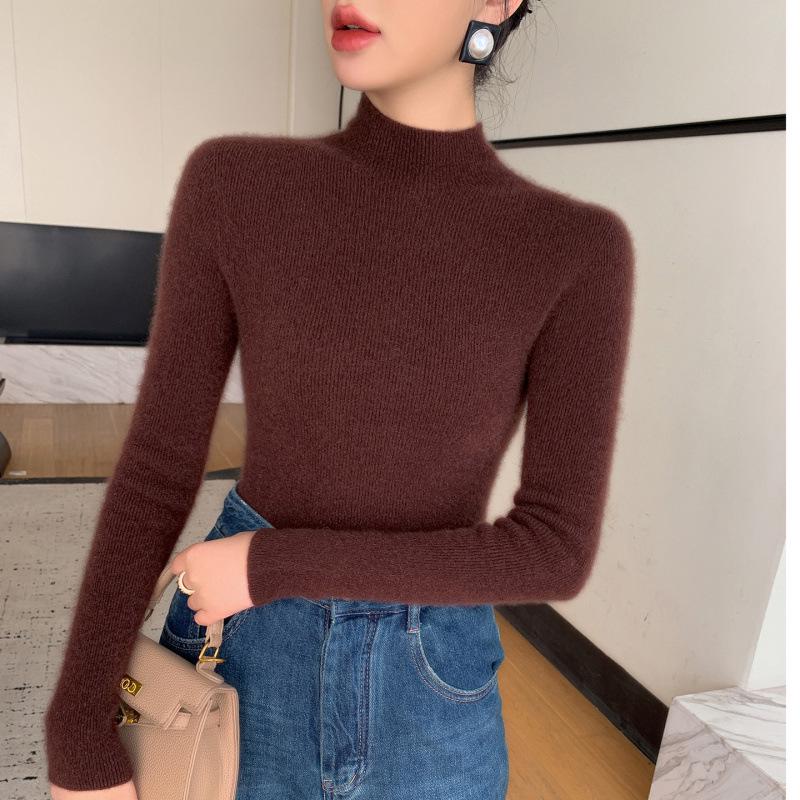 Women's Slim-Fit Ribbed Cashmere Turtleneck Sweater - 100% Pure Cashmere
