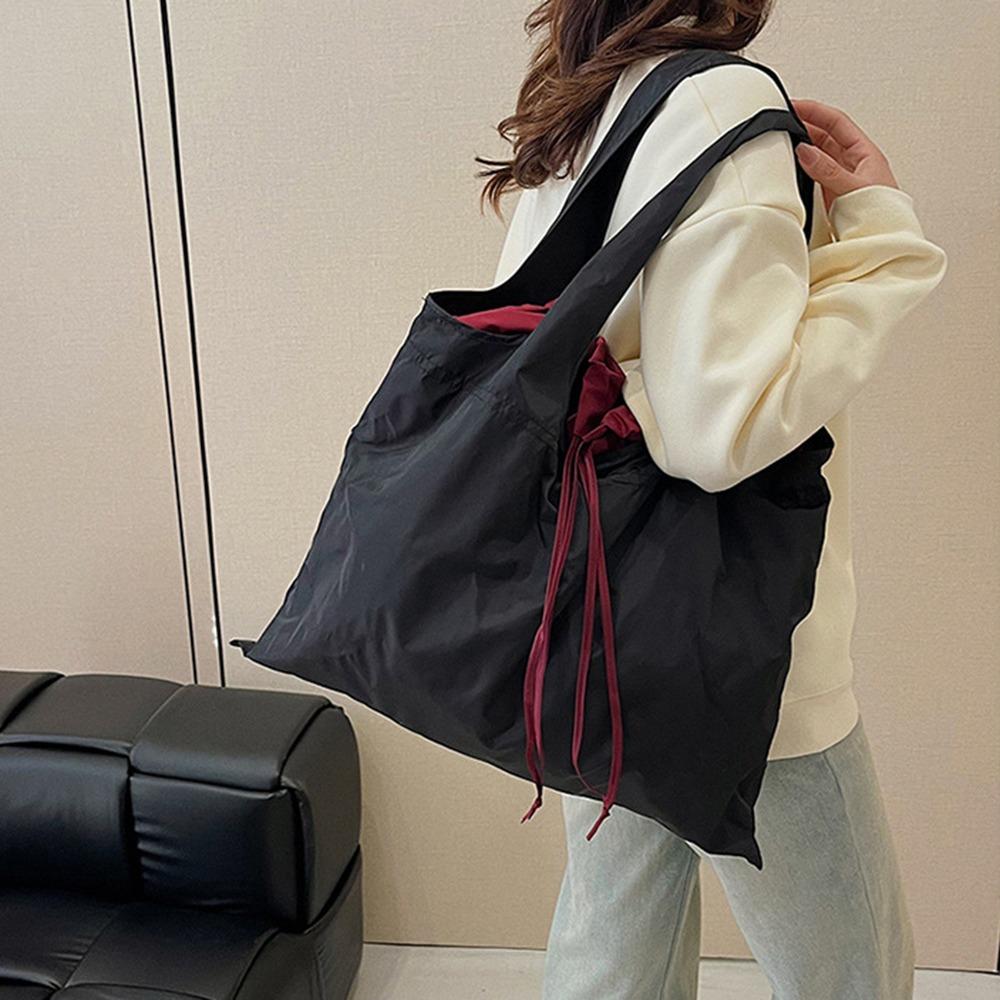 Nylon Drawstring Design Handbag Reusable Shopping Eco Bag Creative Foldable Shopping Bag  Shopping