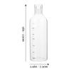 Clear Glass Water Bottle Large Capacity Leakproof Portable Cup with Time Scale for Travel Office Home Fitness Sports Gym