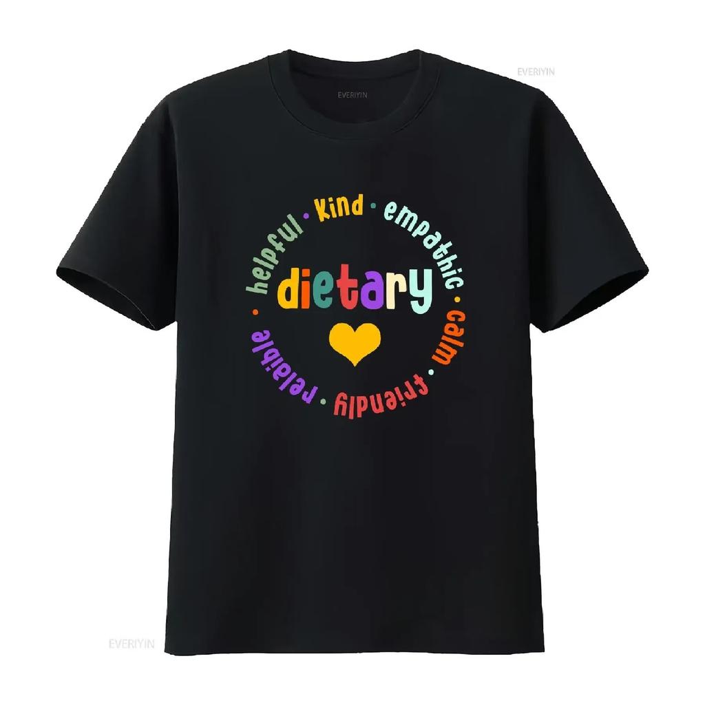 Dietary Appreciation Week Nurse Dietitian T Shirt vintage Washed Stylish Stretched streetwear homme Top For Everyday Wear