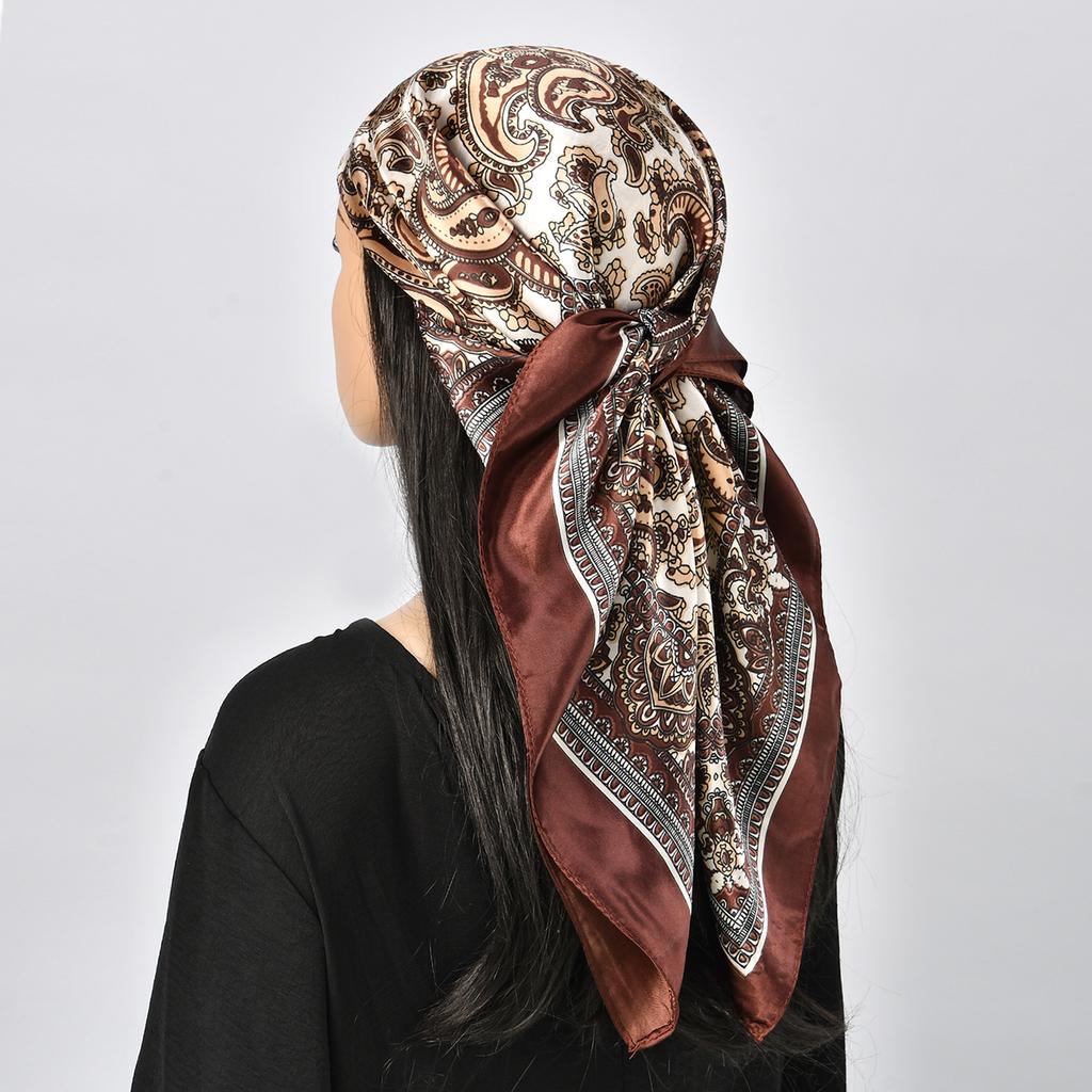 Fashion Paisley Printed Silk Scarf Wrap Designer Luxury Brand Kerchief Neck Head/Hair Scarves Bandana Handkerchief 90x90cm Heads