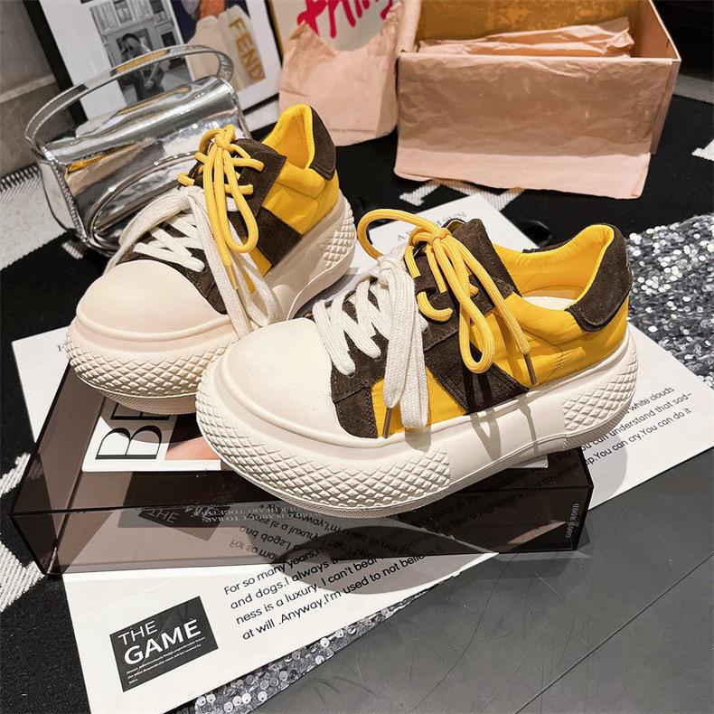 

Korean version of Mickey big head shell head ugly cute bread shoes color matching board shoes casual shoes canvas shoes women s shoes board shoes 40