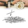 100pcs Full Set 0.9mm Diameter Winding Stems Silver Color Steel Material Watch Movement Accessory Replacement Part Watch Repair