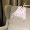 DOITOOL European Fringe Lamp Shade Cover Fabric Table Lampshade with Beads Decorative Light Shade for Bedroom and Living Compatible