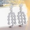 Popular Full Diamond Inlaid Zircon Long Tassel Water Drop Earrings Wedding Jewelry Earrings Earrings