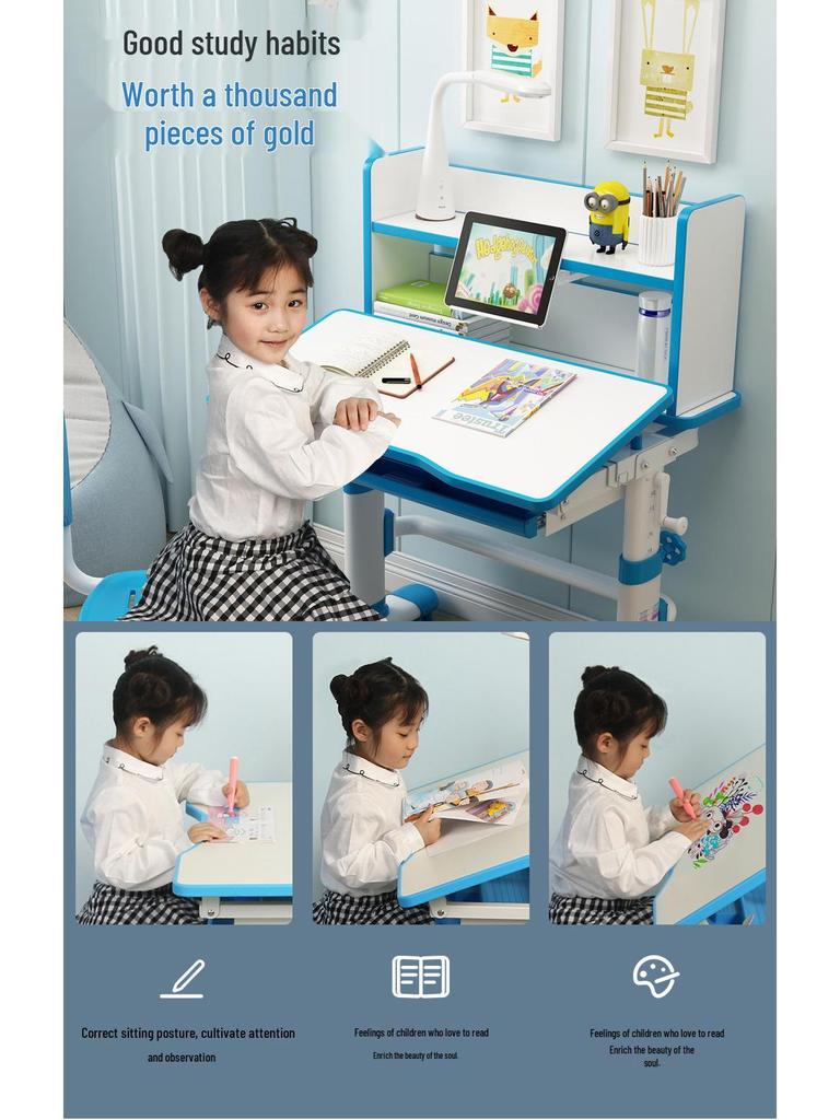 Tongben Shi 80CM Child's Adjustable Study Desk & Chair Set with Posture and Eye Protection