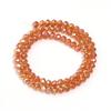 1 Strand 4/6/8mm Faceted Crystal Beads Orange Red Rondelle Glass Loose Beads For Jewelry Making DIY Bracelet Necklace Supplies