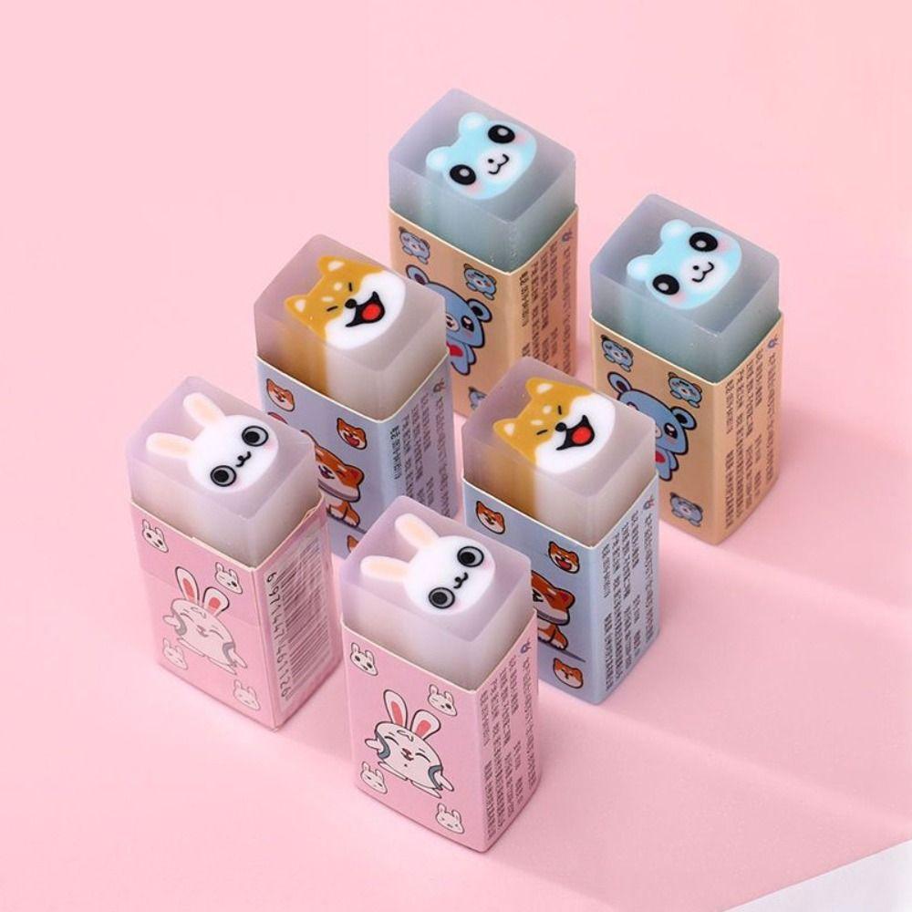 10pcs Bunny Cute Animal Eraser Rubber Pencil Wipe Eraser Cartoon Pencil Eraser  Kids Gifts