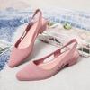 Women's Summer New Low Heel Slip On Sandals Soft Sole Non Slip Waterproof Shallow Pointed Toe Match Skirt Sandals Beach Sandals