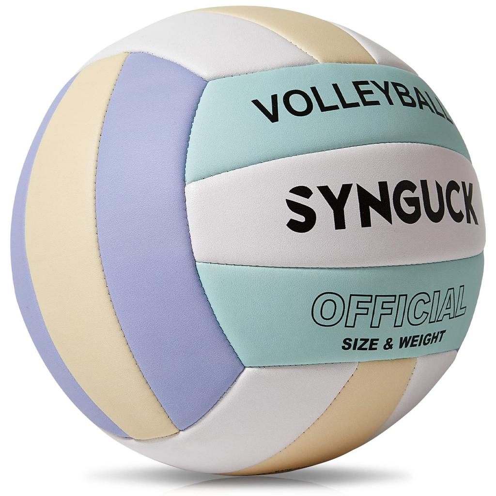 SYNGUCK Größe Weicher Weicher Volleyball mit PU für Hoch und und für den Beachvolleyball, 5, Volleyball, 5-Zoll Leder, Übung, Schule, Hochschule, Erwachsene,