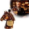Jarra de Uísque 350ml - Formato de Cabeça de Cavalo Jarra de Uísque e Vinho para Homens, Maridos e Amantes de Bourbon, Vidro Transparente Personalizado Animal Uísque