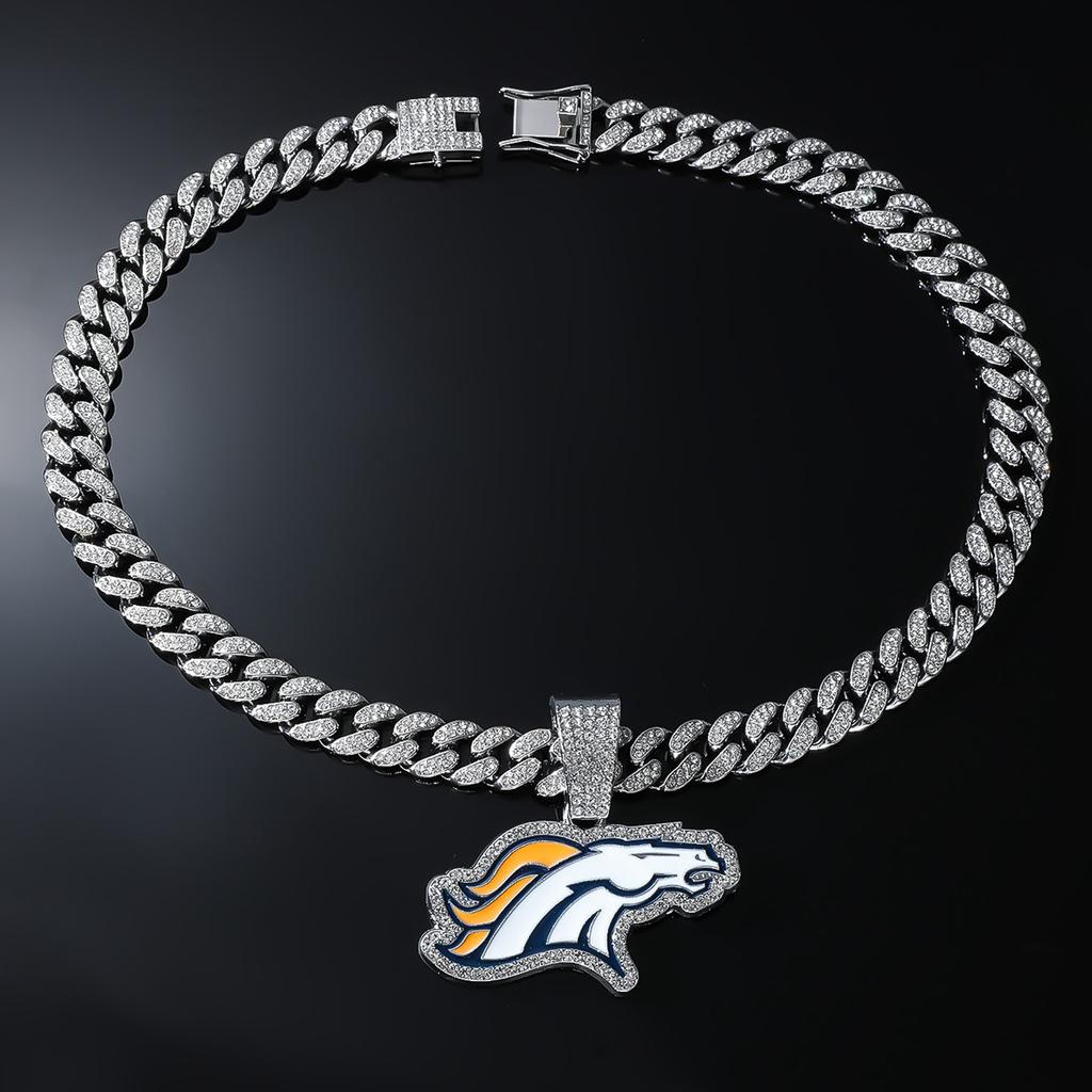 Voll Diamant Wolf Anhänger Kubanische Kette, Team Halskette Zubehör Tier Persönlichkeit Anhänger Artikel