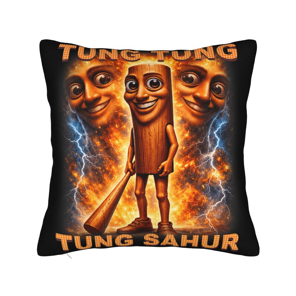 Federa Cuscino Tung Tung Sahur Cartoon Friends Copricuscino Comodo per Sedia Salotto Federe Cuscino Retro Trendy