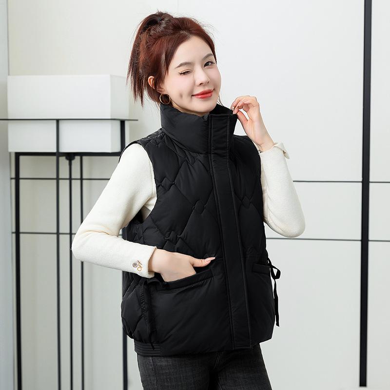 Fashionable and Warm Women's Winter Down Jacket with Stand Collar and Loose Vest