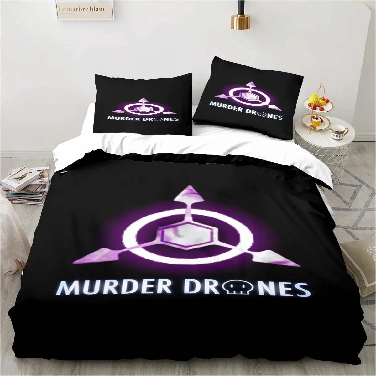 

3D-принт с изображением мультяшных дронов-убийц Комплект постельного белья с двуспальной кроватью, пододеяльником, наволочкой для мальчиков и девочек, для взрослых, спальня EU Single 135x200cm