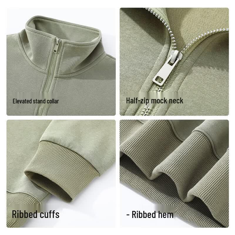 JEANSWEST LIFE Men's Stand-Collar Sweatshirt