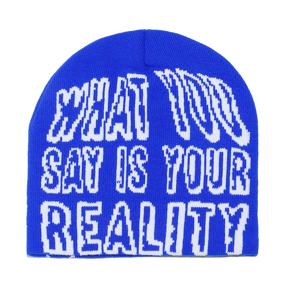 Beanie Caps Cold Hat Children's Personality Trend Hip Hop Pullover Hat Letter Cross Jacquard Knitted Hat Men
