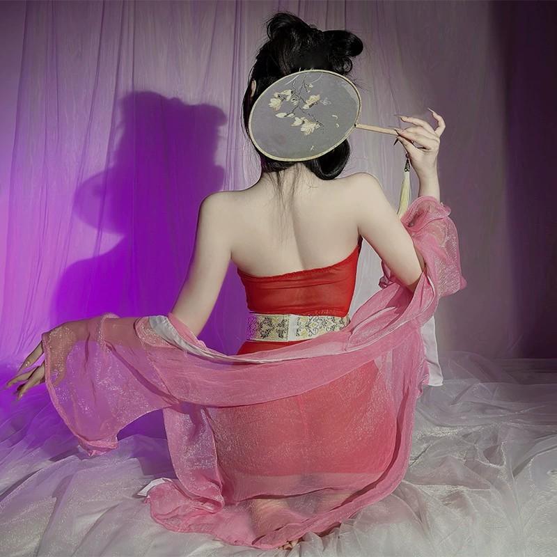 Sexy Underwear Sexy Antique Hanfu Tube Top Fox Da Ji Bag Hip Skirt Uniform Pure Desire Pajamas Suit Elegant Nightclub Girl