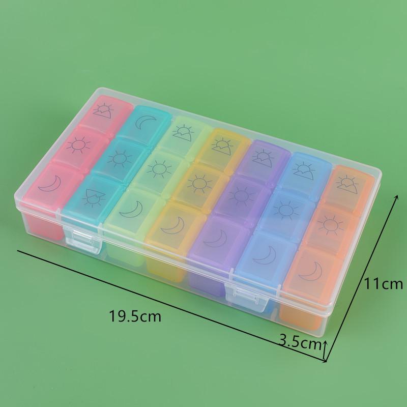 Portable 28-Compartment Rainbow Travel Pill Organizer with Logo