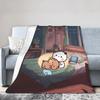 Bubu & Dudu Appreciating Lanterns Flannel Blankets Winter  Super Soft Throw Blanket for Home Decor Novelty Bedspread Bed Cover