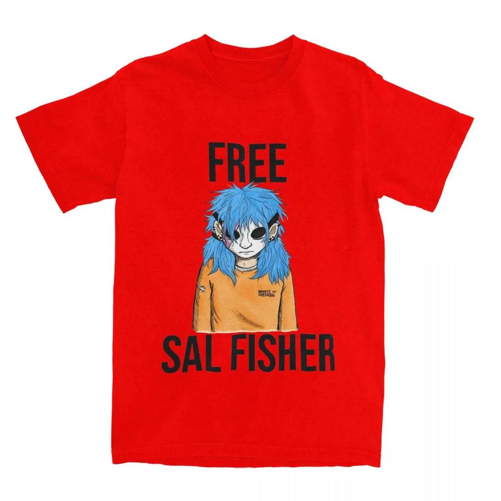 Nyhet Gratis Sal Fisher Sally Face T-skjorte Menn Kvinners Ren Bomull Sallyface T-skjorte Festklær