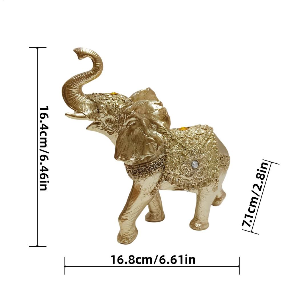 Elephant Figurine Sculpture Resin Aesthetic Cute Elephant Statue Collectible Figurines For Desk Decor Indoor Living Room
