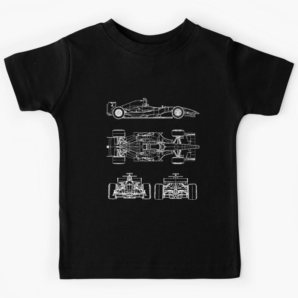 Race car blueprint project Kids T-Shirt 130