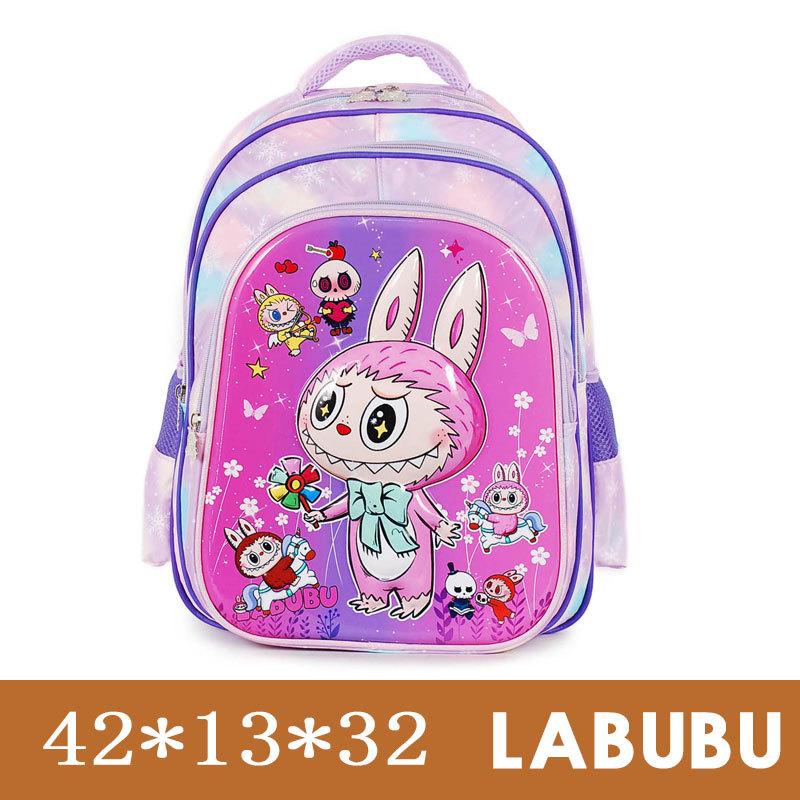 Labubu School Bag Cartoon School Bag Cute 16 Inch Large Capacity 3D Hard Shell School Bag Backpack