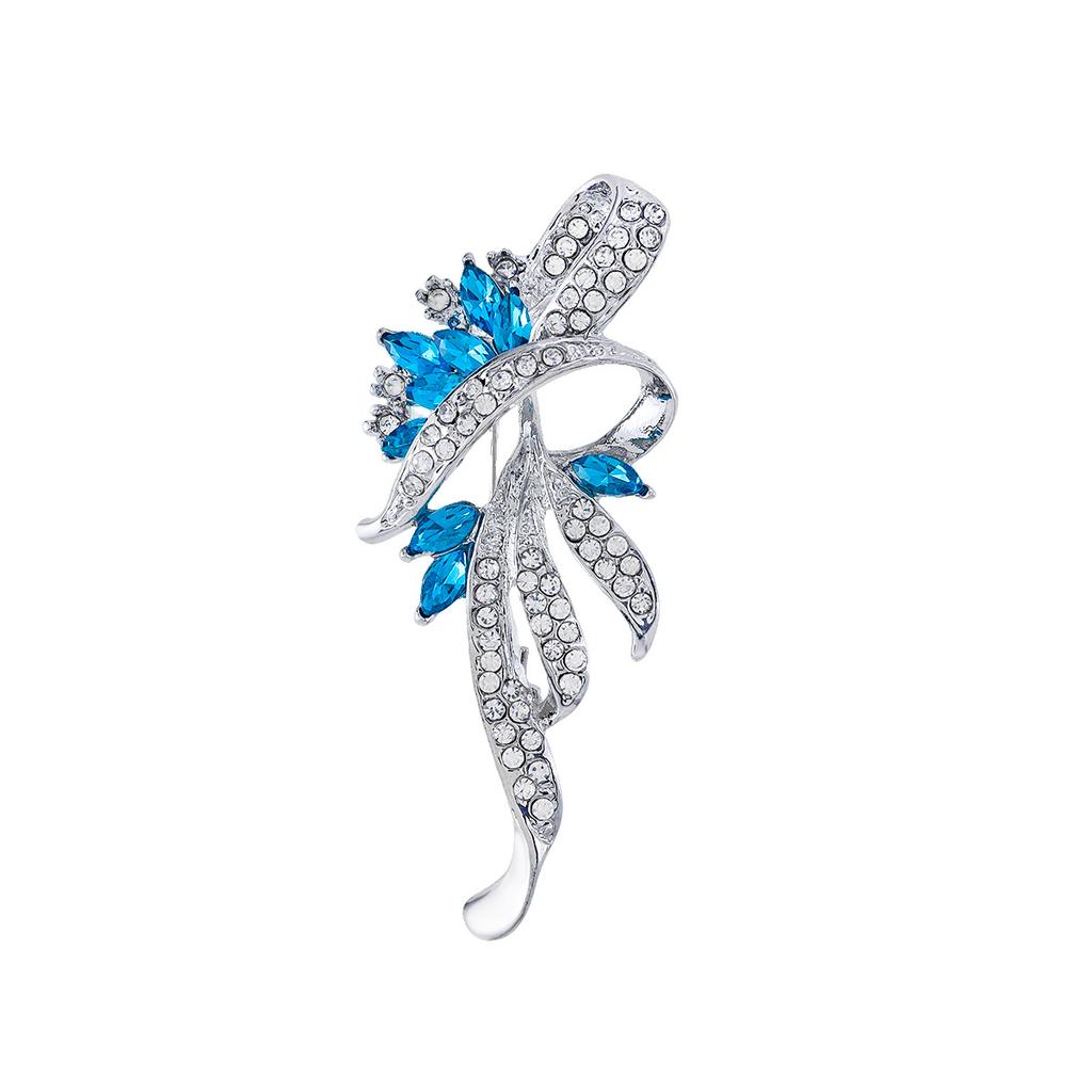 Fashion Women's Crystal Brooch Multi-Diamond Coat Chest Decoration Party Wear Jewelry Young Pin