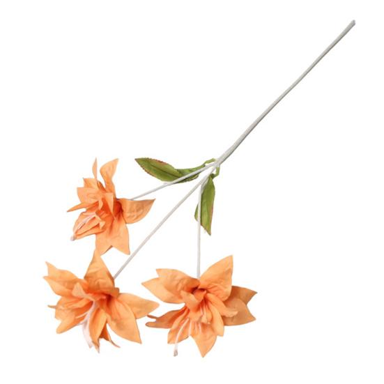 3 Heads Artifical Lily Flower Faux Lily Flower Arrangement Long Stem