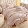 Chiffon Lace Bedding Set Four-piece Set Skin-friendly Breathable Washed Sheets Quilt Cover Pillowcase