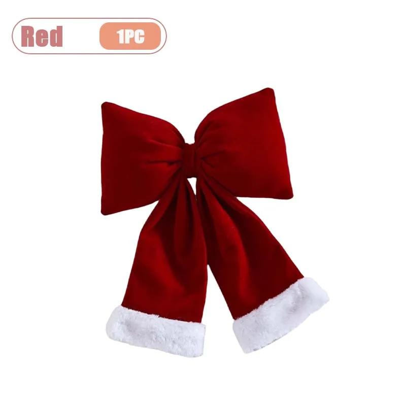 1-10PCS Christmas Velvet Bow 3D Hanging Decorative Tree Decoration Outdoor Festive Vintage Style Ribbon Christmas Party Supplies