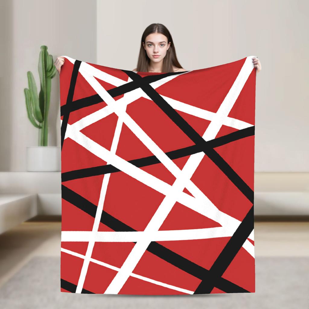 Van Halen White And Black Warm Cozy Blanket For Home Decor Fashion Throw Blanket Winter Travel Office Flannel Bedspread