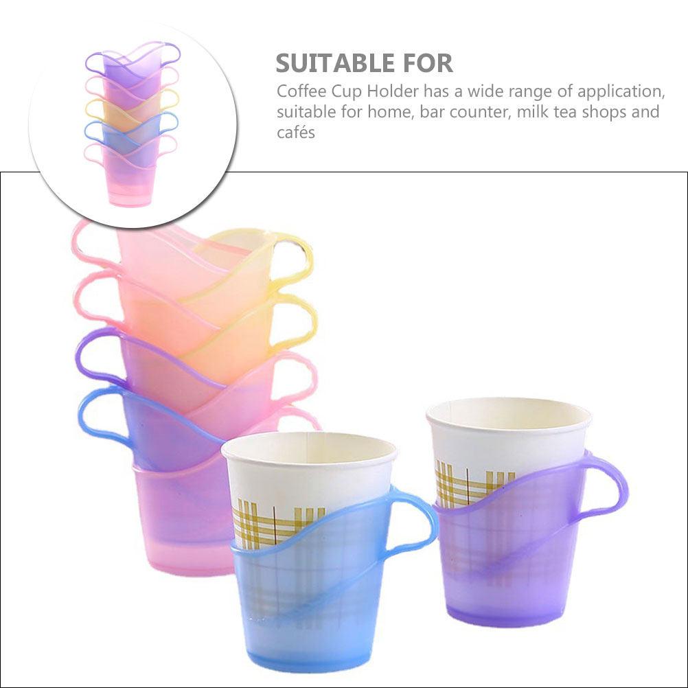 10Pcs Easy-Clean Paper Cup Holders with Handle for Coffee Tea Cups Multifunctional Desktop Racks Paper Cup Holder