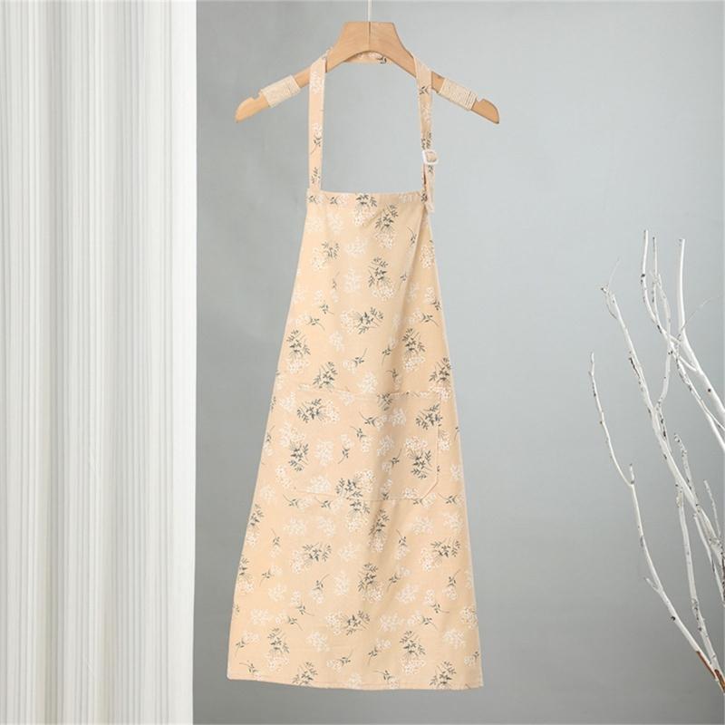 Adjustable Straps Apron Embosseds Fabric Elegant Japanese Styles For Cooking Gardening Crafting Comfortable Soft Materials
