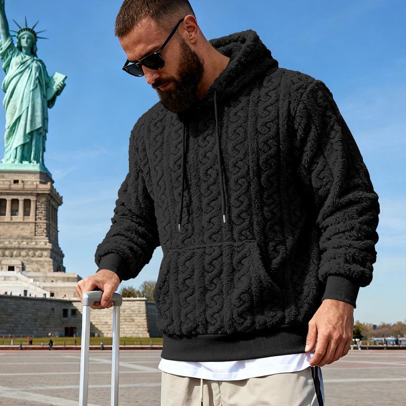 2025 Autumn and Winter New Style Simple Solid Color Fashionable Pocket Casual Versatile Hooded Sweatshirt