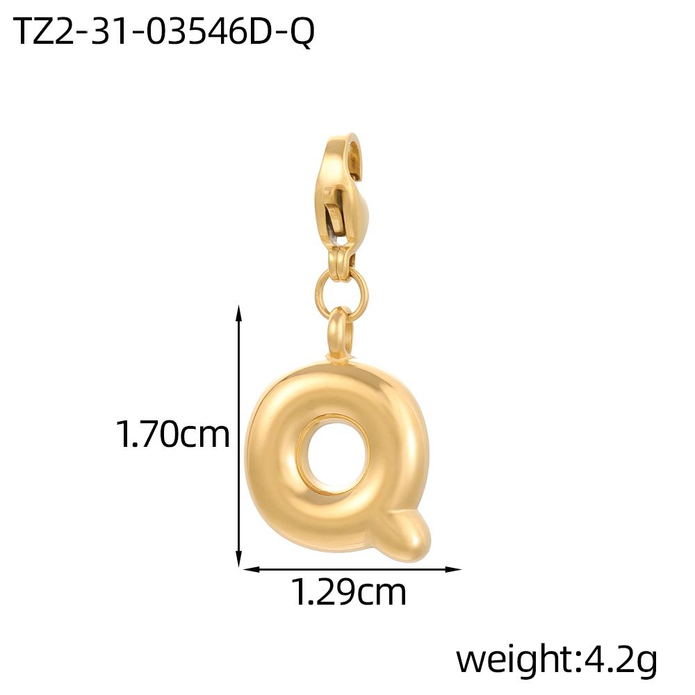 CARLIDANA 3PCS Bubble Letter Jewelry Pendant A-Z Stainless Steel Lobster Clasp Gold Color Bracelet Alphabet Charms Accessories