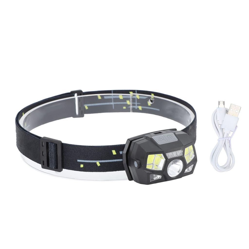 LED Head Lamp Flashlight USB Charging Strong Light Waterproof Motion Sensor Rechargeable Headlamp