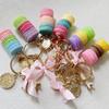 Personalized Butterfly Macaron Cake Keychain with Gold Tag and Book Packaging
