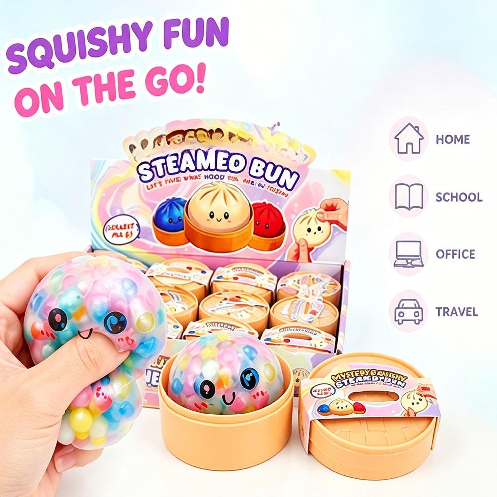 5.5cm Simulated Bao Bun Squishy Slow Rising Squeeze Fidget Sensory Anti Stress Relief Portable Desk Gadget Novelty Ornament