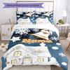 3pcs Custom Name Christmas Bedding Set Duvet Cover Closure Includes 1 Duvet Cover & 2 Pillowcases, Soft and Comfortable for All Seasons.