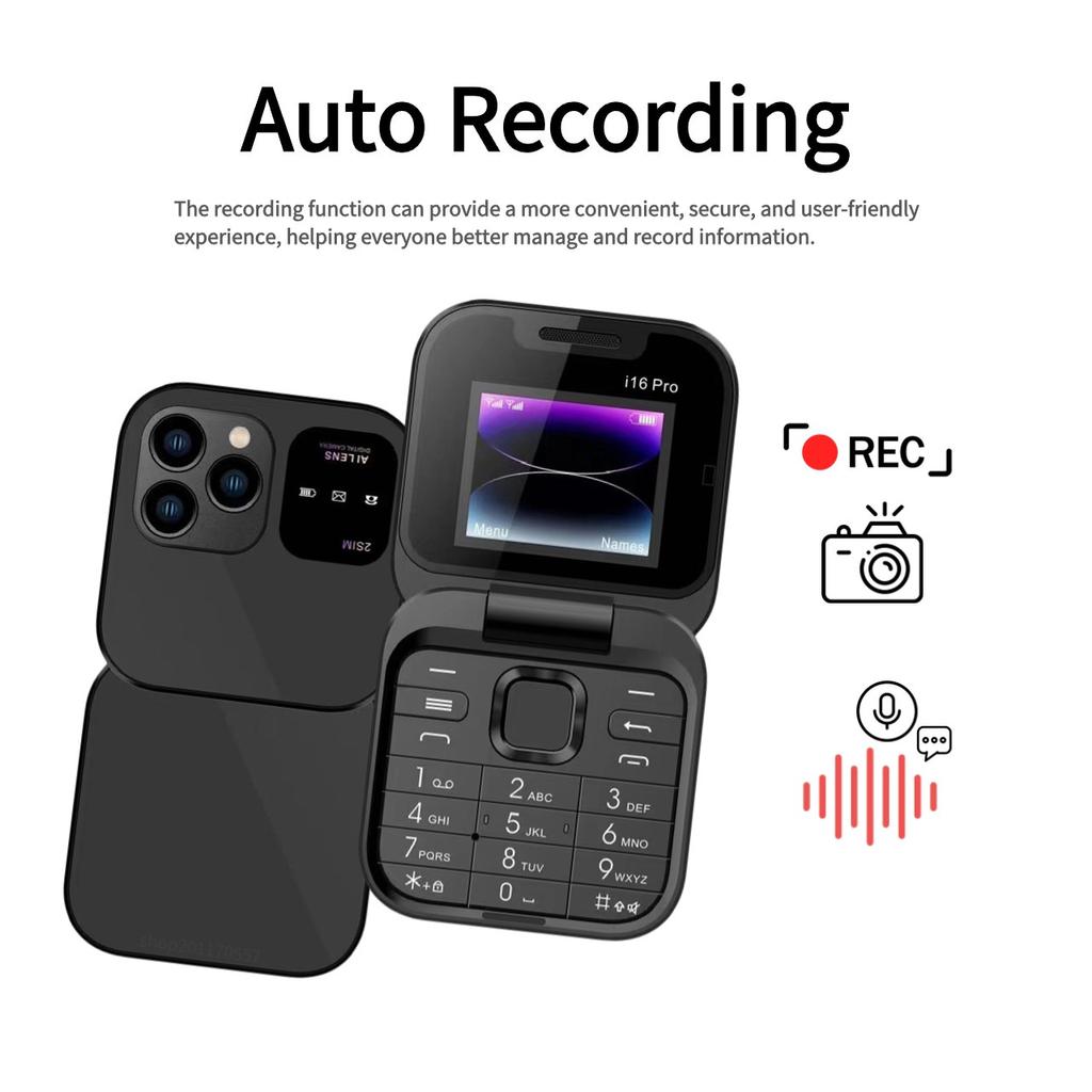 MIni Fold Mobile Phone 2G GSM Dual SIM Card Speed Dial Video Player Magic Voice 3.5mm Jack FM Small Flip Cellphone