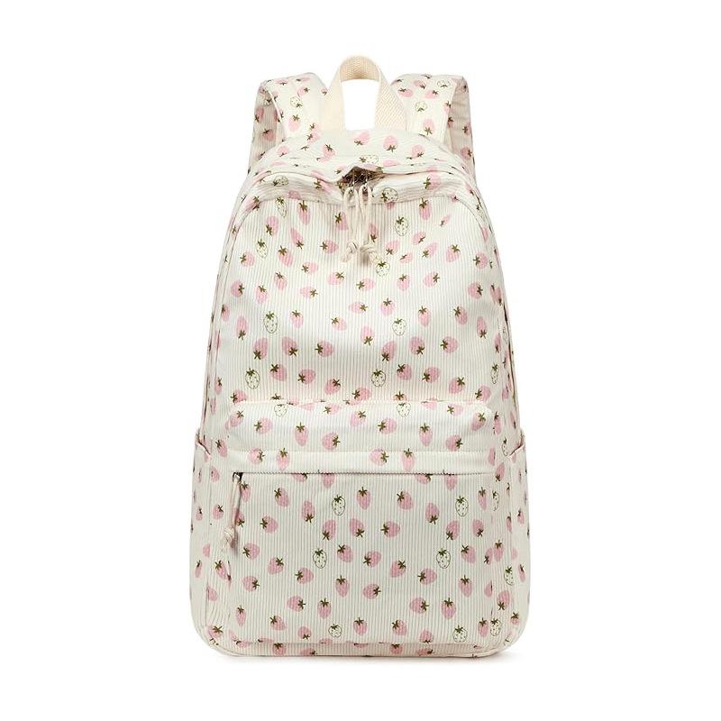 

Подросток Девочка школьная сумка начальная школа старшая школа вельвет клубника принтованный компьютерный рюкзак рюкзак женский