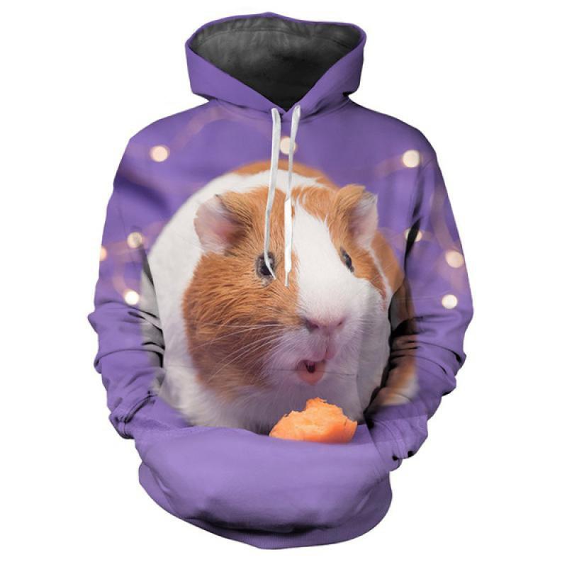 

Животное Морская свинка 3D Принт Толстовка Женская y2k Повседневная мода Рубашка с капюшоном Пуловер Толстовки Большие размеры Унисекс Одежда M